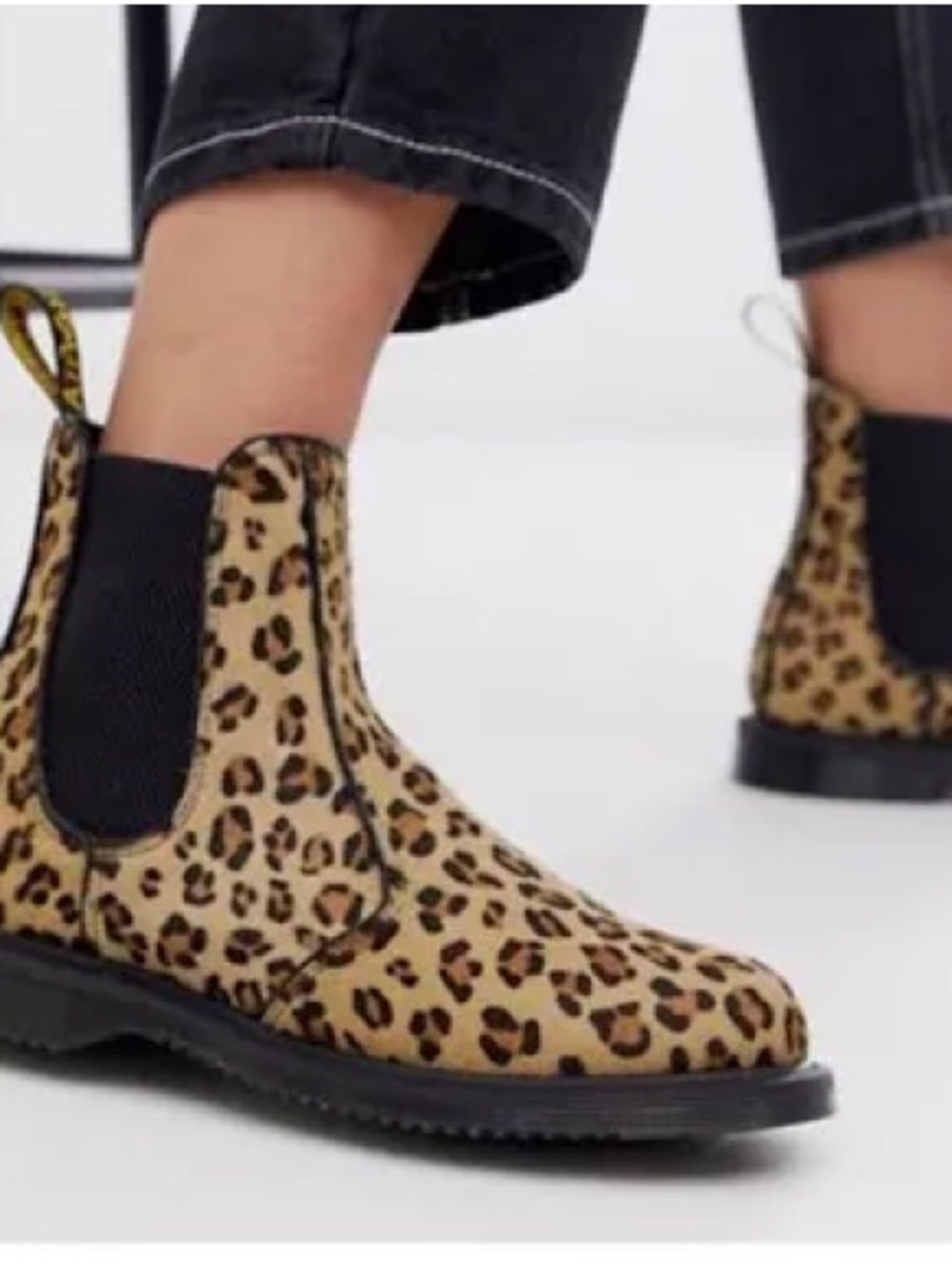 Dr. Martin Flora  Leopard Print Chelsea Boots 8